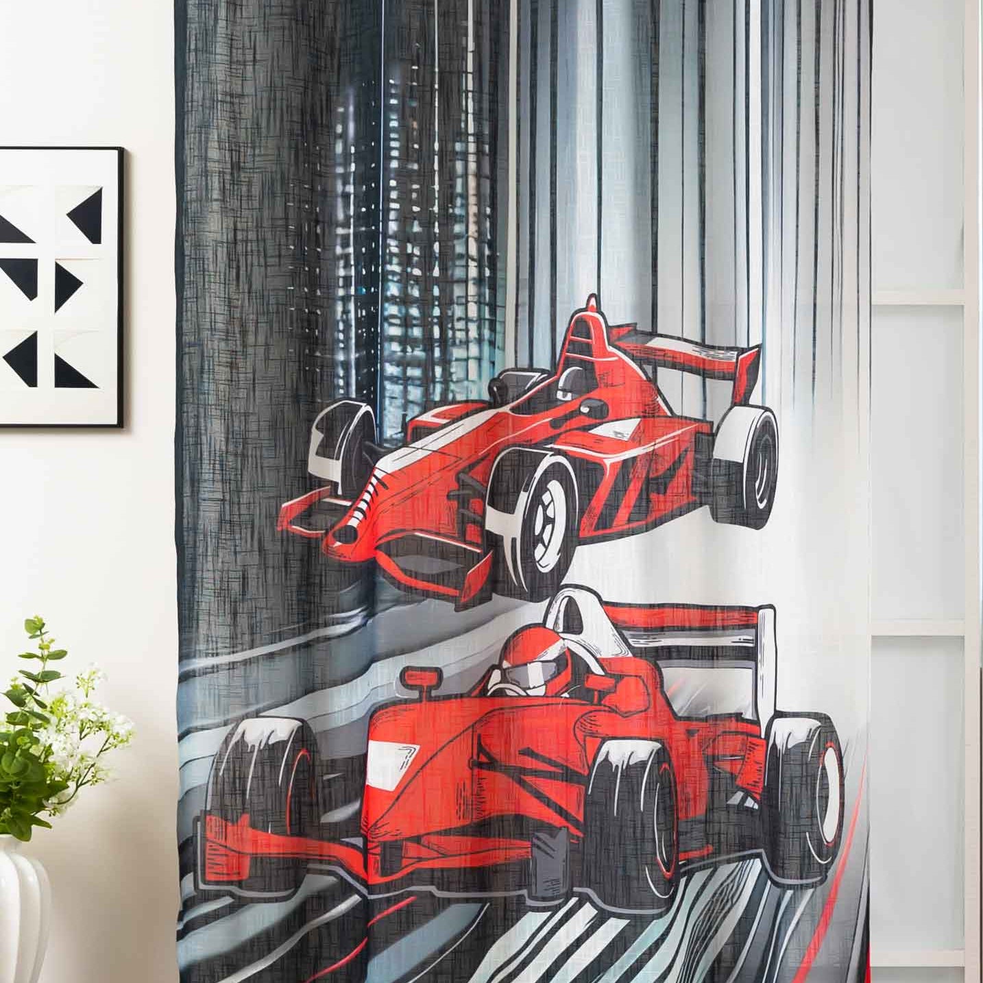 Vorhang Ösen Grobfaser »Seoul Collection« Digital Druck Ösen Gardinen Linenlook-Struktur Halbransparent Blickdicht 2024120 Racing Black Vorhang 2024120racing_black | Gardinenbox.de