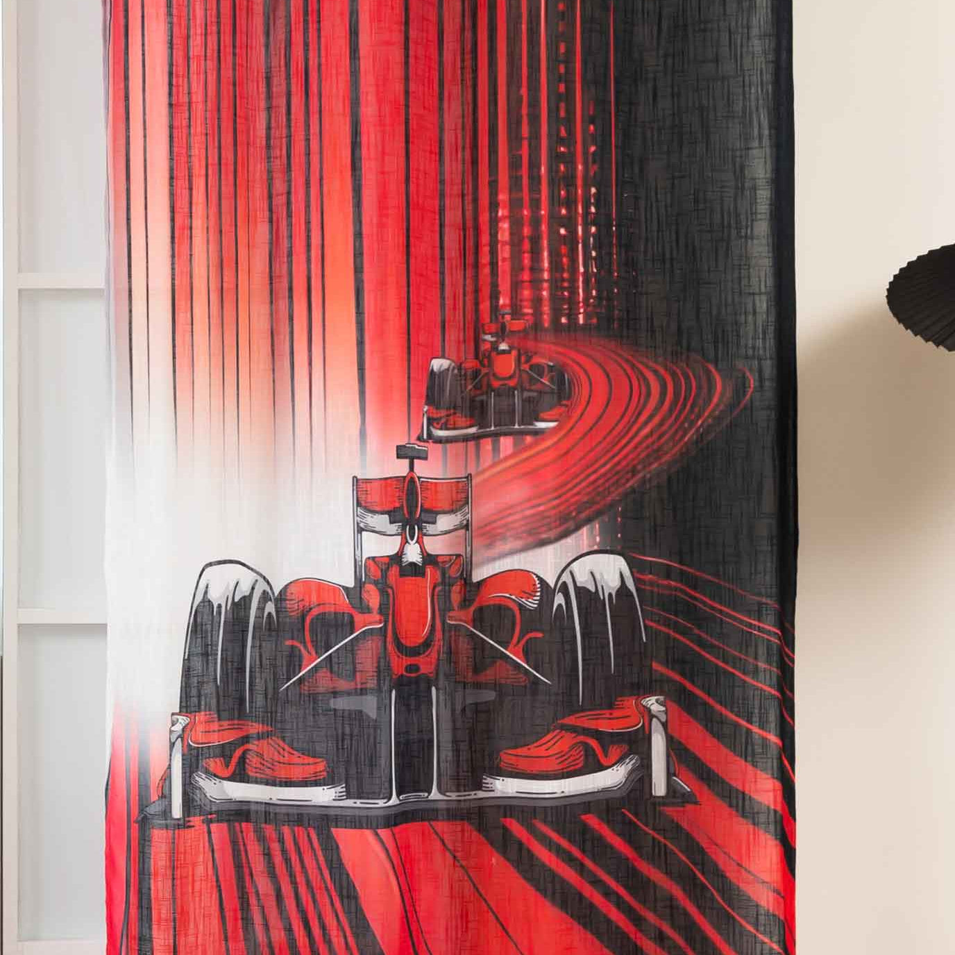 Vorhang Ösen Grobfaser »Seoul Collection« Digital Druck Ösen Gardinen Linenlook-Struktur Halbransparent Blickdicht 2024120 Racing Red Vorhang 2024120racing_red | Gardinenbox.de