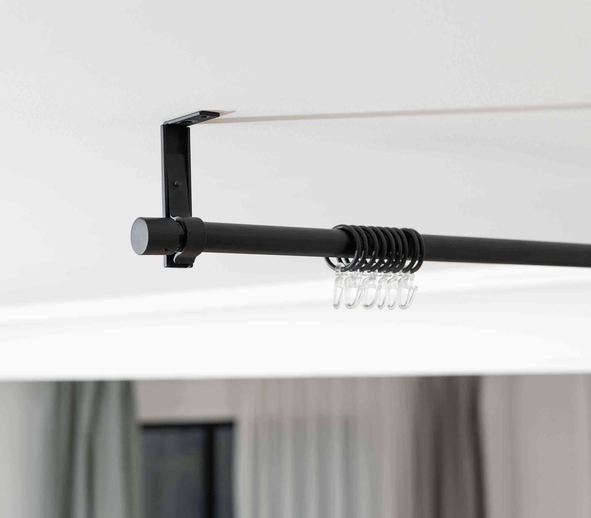 Ausziehbare Gardinenstange »Ningbo« Ø16/19 mm Komplettset zum sofortigen Montieren Wand- und Deckenmontage 2024140 Innenlaufstange 2024140_schwarz_4 | Gardinenbox.de