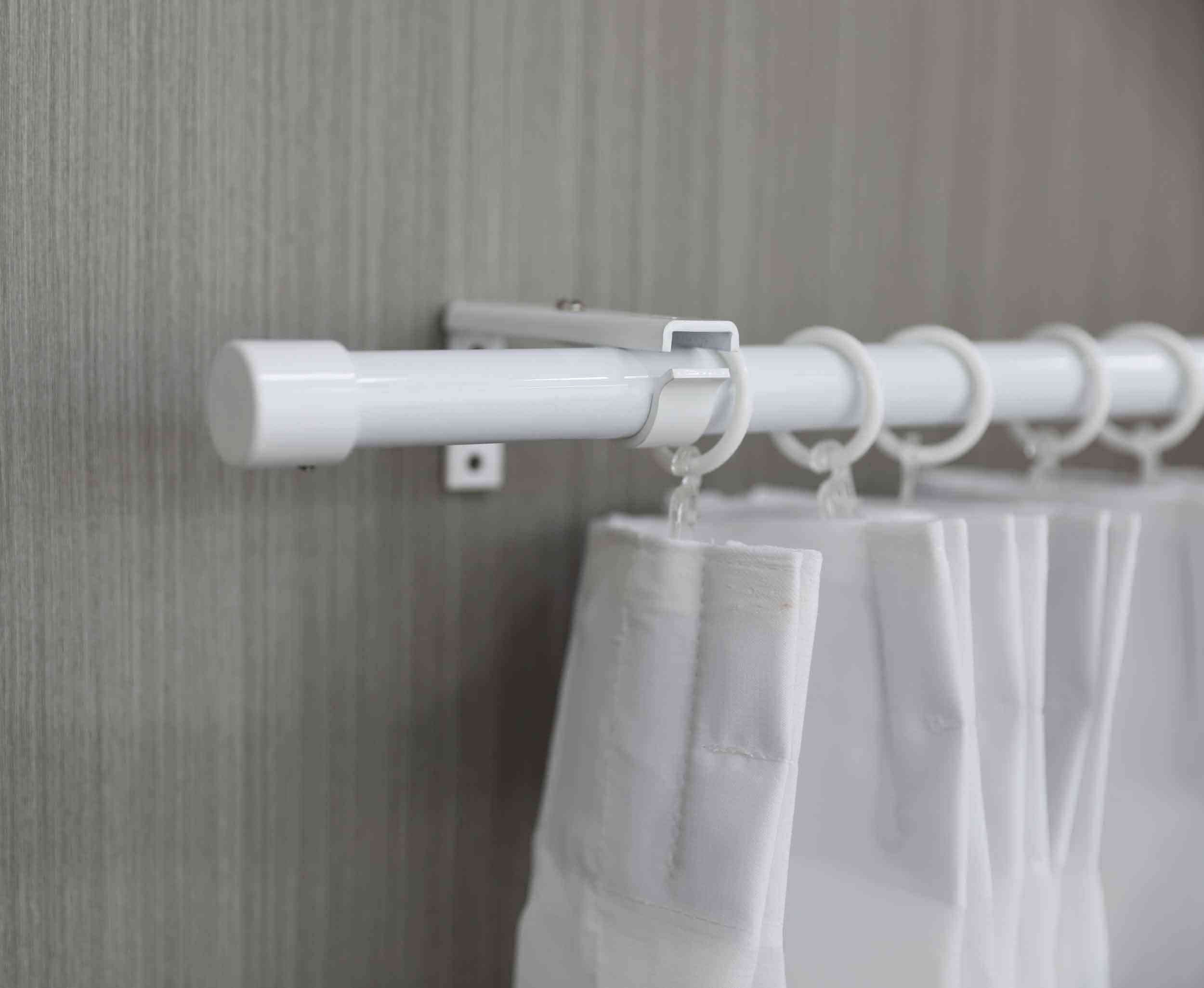 Ausziehbare Gardinenstange »Ningbo« Ø16/19 mm Komplettset zum sofortigen Montieren Wand- und Deckenmontage 2024140 Innenlaufstange 2024140_weiss_1 | Gardinenbox.de