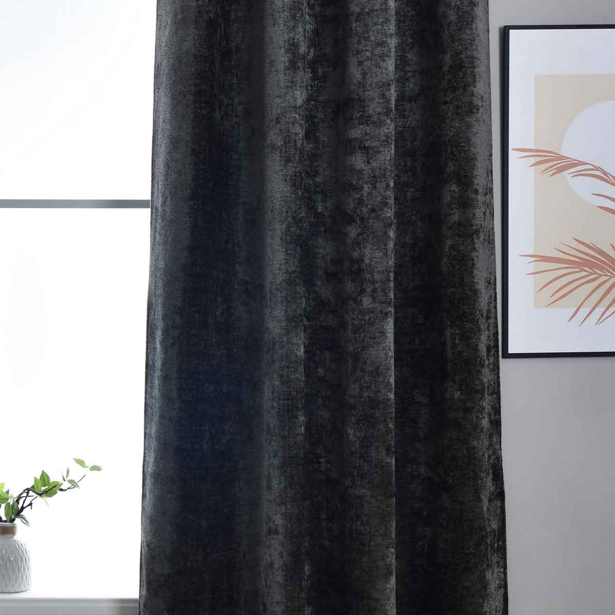 Verdunkelungsvorhang »Nürnberg« Ösen Raffhalter Chenille samtig weich geschmeidig fallend 202420 Dunkelgrau Vorhang 202420dunkelgrau | Gardinenbox.de