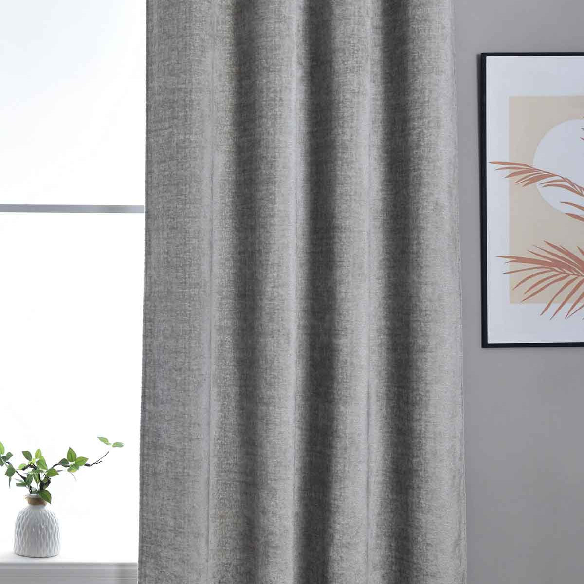 Verdunkelungsvorhang »Nürnberg« Ösen Raffhalter Chenille samtig weich geschmeidig fallend 202420 Grau Vorhang 202420grau | Gardinenbox.de