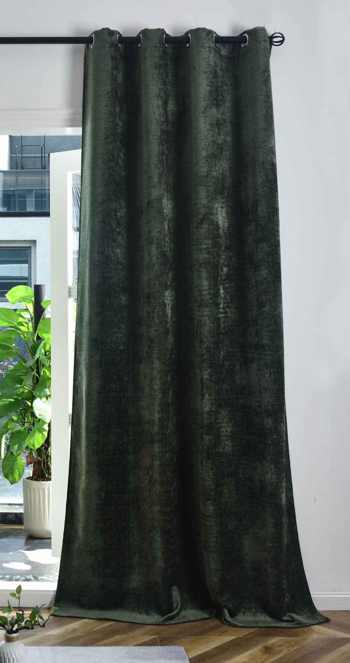 Verdunkelungsvorhang »Nürnberg« Ösen Raffhalter Chenille samtig weich geschmeidig fallend 202420 Grün Vorhang 202420gruen | Gardinenbox.de