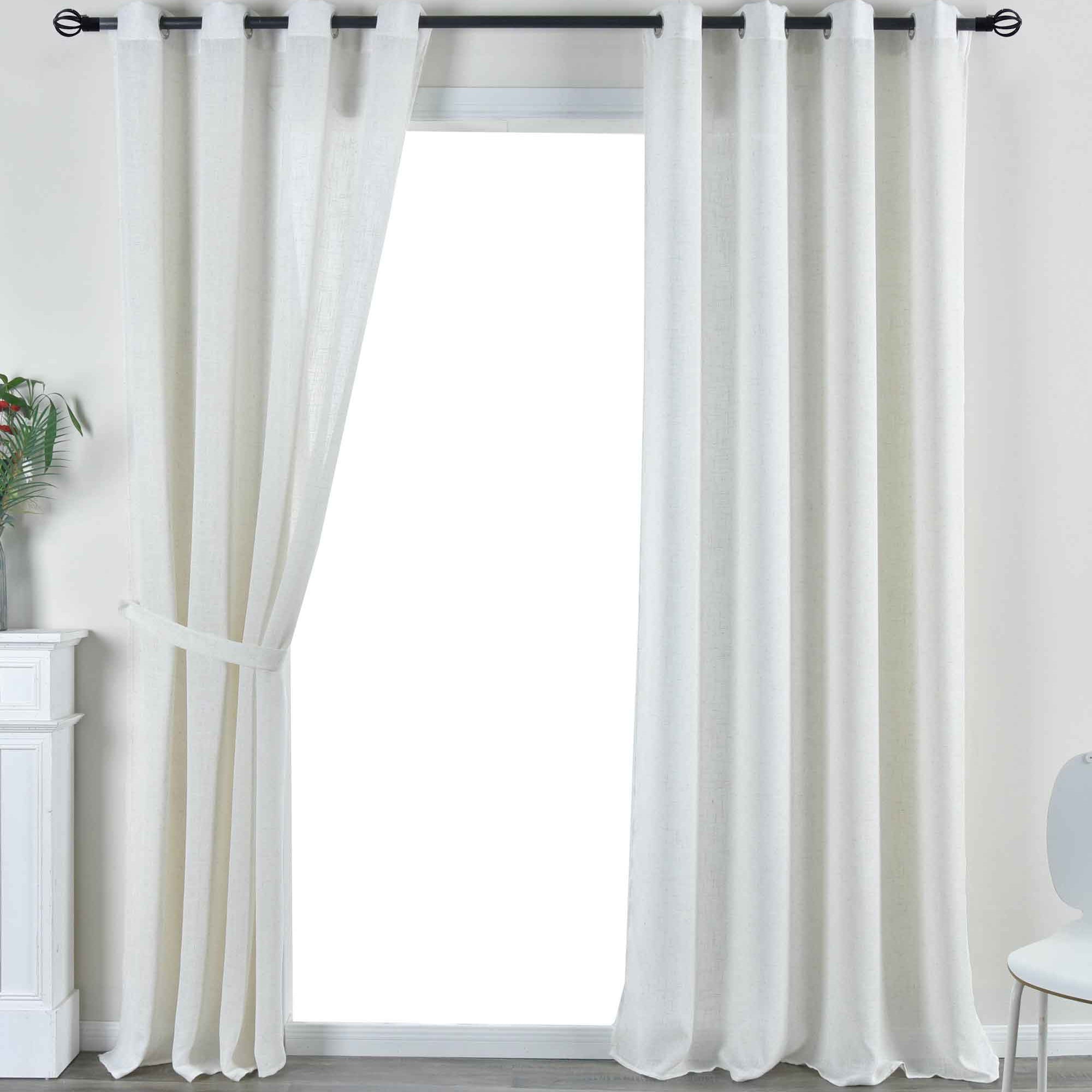 2er Set Vorhang Ösen »Essen« Cationic Raffhalter Leinenstruktur blickdicht lichtdurchlässig 210 g/m² 202430-2 Beige Vorhang Set 202430-2beige | Gardinenbox.de