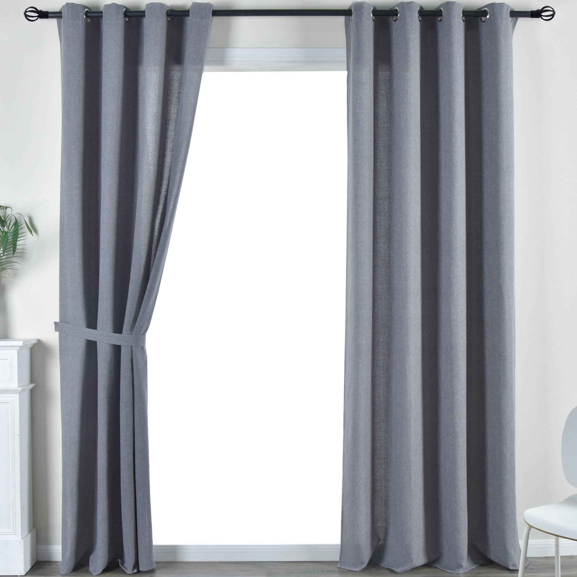 2er Set Vorhang Ösen »Essen« Cationic Raffhalter Leinenstruktur blickdicht lichtdurchlässig 210 g/m² 202430-2 Dunkelgrau Vorhang Set 202430-2dunkelgrau | Gardinenbox.de