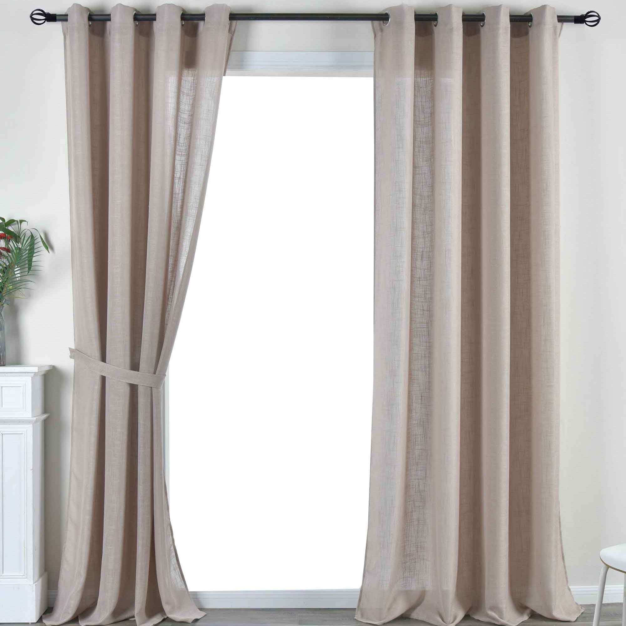 2er Set Vorhang Ösen »Essen« Cationic Raffhalter Leinenstruktur blickdicht lichtdurchlässig 210 g/m² 202430-2 Sand Vorhang Set 202430-2sand | Gardinenbox.de