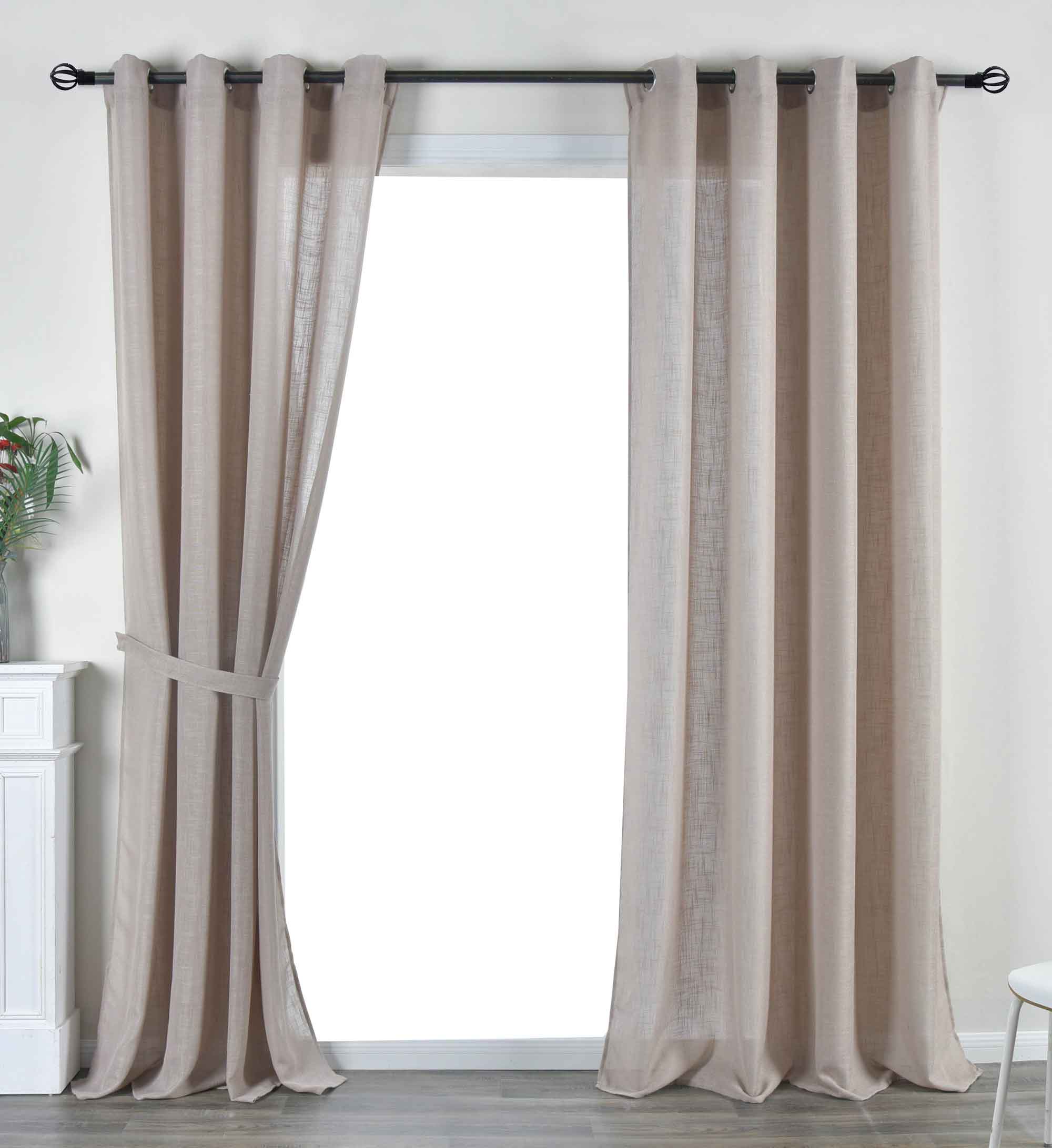 2er Set Vorhang Ösen »Essen« Cationic Raffhalter Leinenstruktur blickdicht lichtdurchlässig 210 g/m² 202430-2 Sand Vorhang Set 202430-2sand | Gardinenbox.de