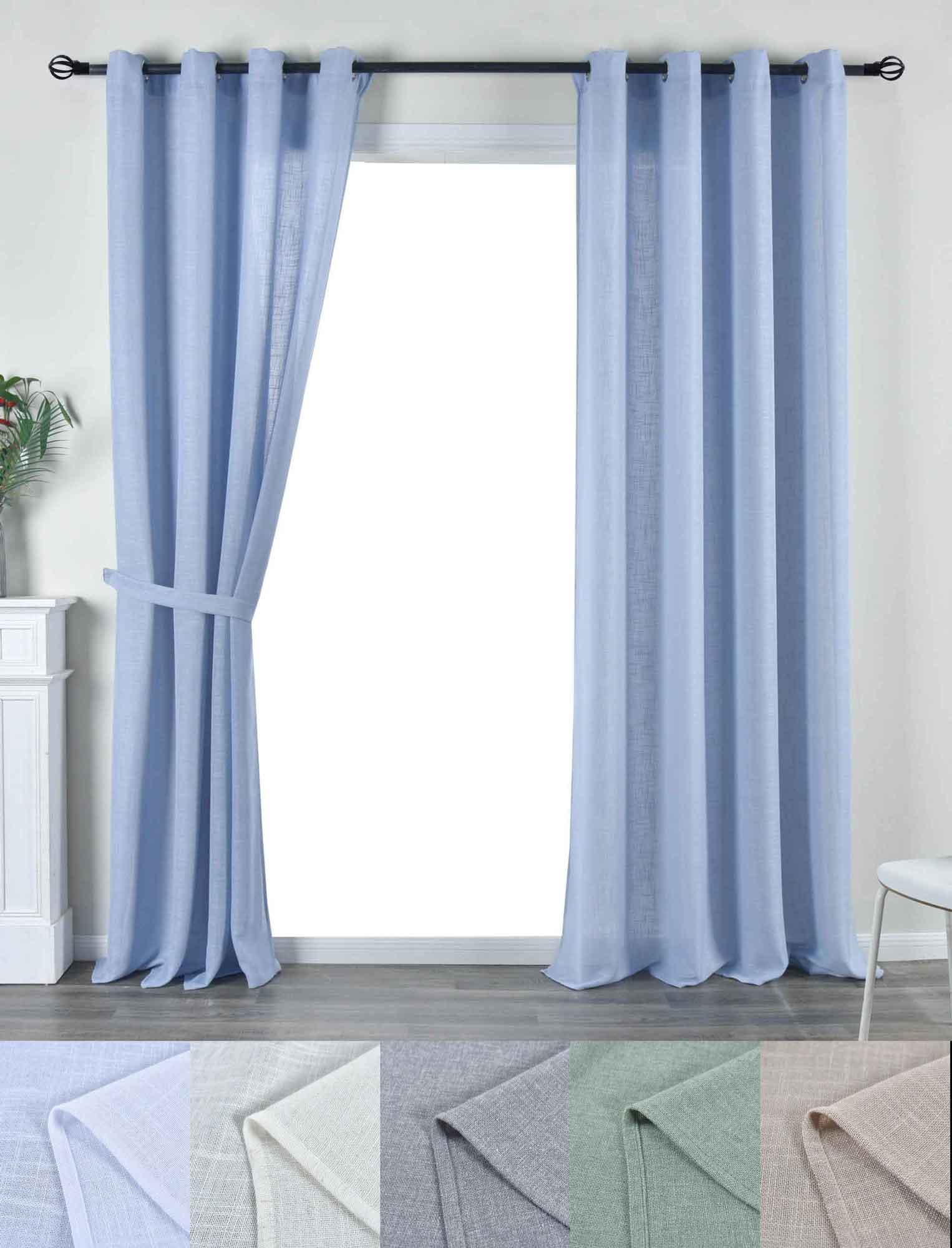 2er Set Vorhang Ösen »Essen« Cationic Raffhalter Leinenstruktur blickdicht lichtdurchlässig 210 g/m² 202430-2 Vorhang Set 202430-2var | Gardinenbox.de