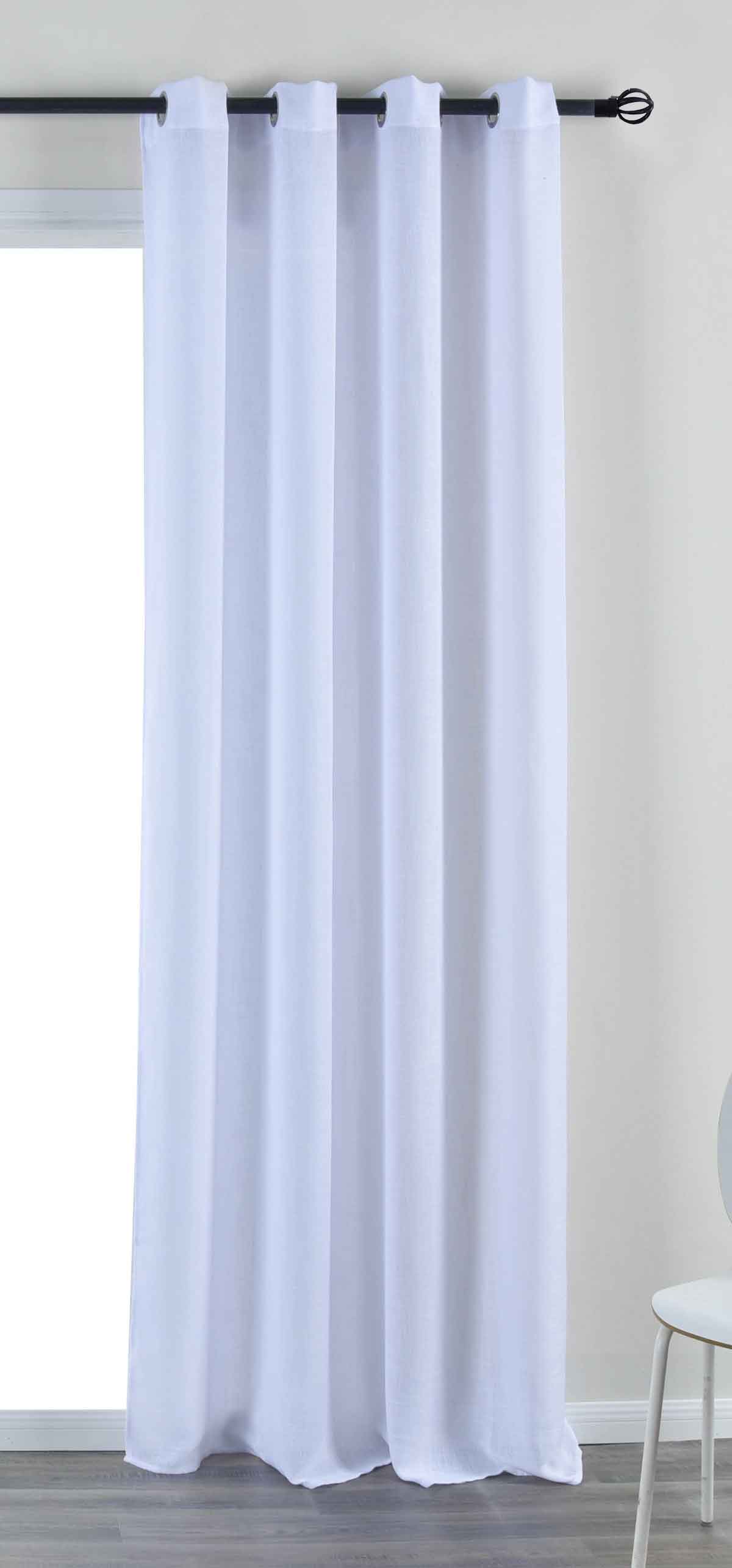 Vorhang Ösen »Essen« Cationic Raffhalter Leinenstruktur blickdicht lichtdurchlässig 210 g/m² 202430 Weiß Vorhang 202430weiss_198596d9-b7f1-4cf0-ab6d-ee5464c68fe8 | Gardinenbox.de