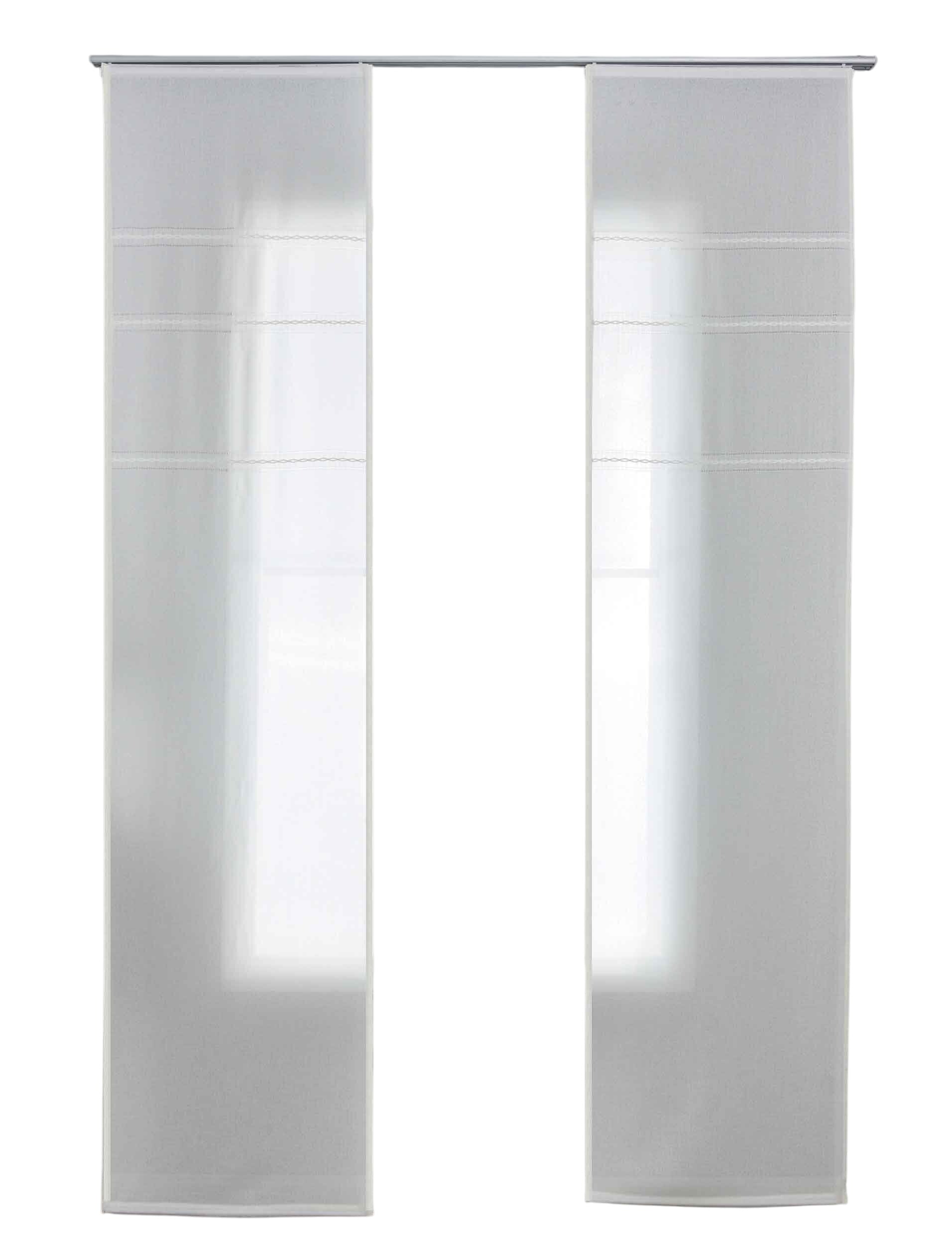 2er Set Halbtransparente Schiebegardinen mit Paneelwagen »Leipzig« Kettenmuster lichtdurchlässig elegante Struktur 202450P-2 Schiebegardine 202450P-2natur-crop_baa7daeb-4916-4d62-9eac-09aeda9de311 | Gardinenbox.de