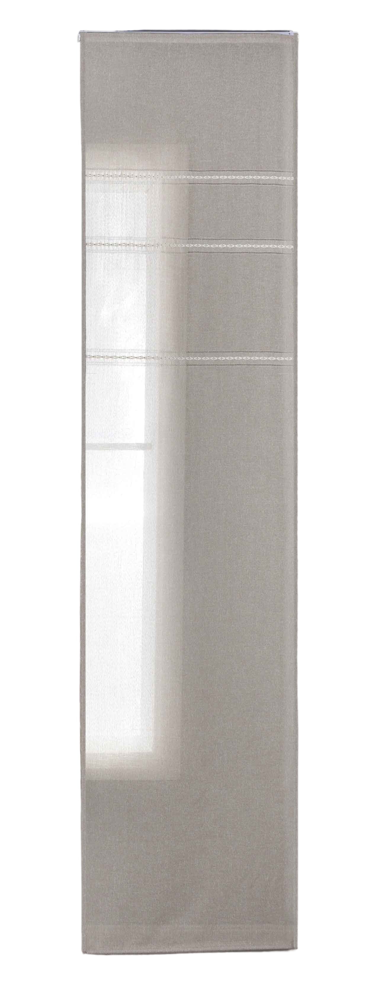 Halbtransparente Schiebegardine mit Paneelwagen »Leipzig« Kettenmuster lichtdurchlässig elegante Struktur 202450P Schiebegardine 202450Ptaupe-crop_d6fca9d6-e11f-4a63-8a20-d7aeda33f40e | Gardinenbox.de