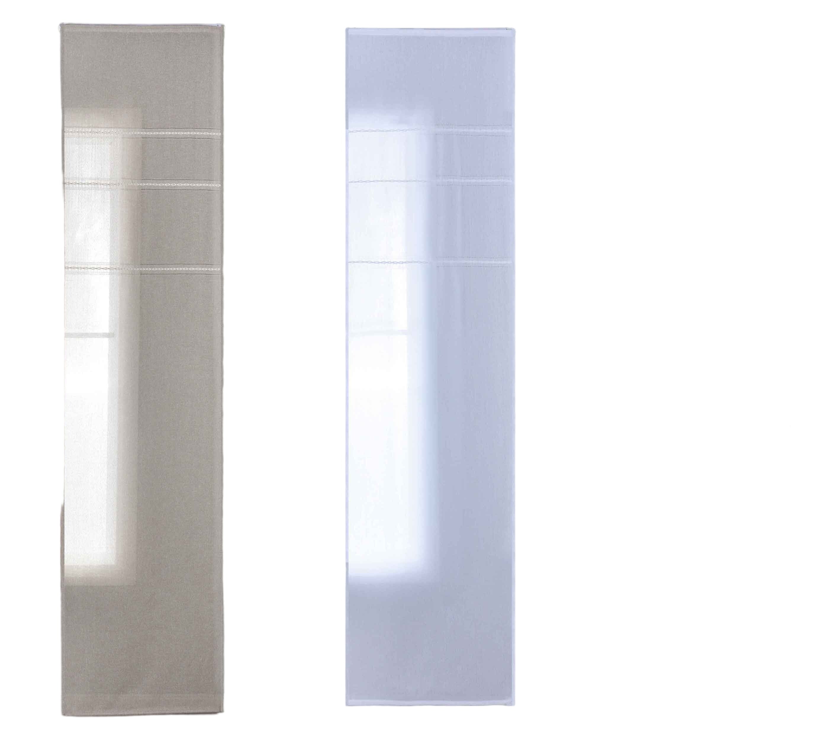 Halbtransparente Schiebegardine mit Paneelwagen »Leipzig« Kettenmuster lichtdurchlässig elegante Struktur 202450P Schiebegardine 202450Pvar-crop_26221771-c1c5-4188-a8ef-c1035ea2c27f | Gardinenbox.de