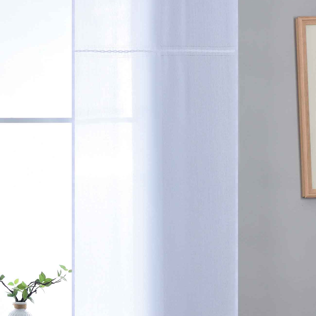 Halbtransparente Schiebegardine mit Paneelwagen »Leipzig« Kettenmuster lichtdurchlässig elegante Struktur 202450P Weiß Schiebegardine 202450Pweiss_f7615ab8-e7a5-4afc-9021-0611c825aa4d | Gardinenbox.de