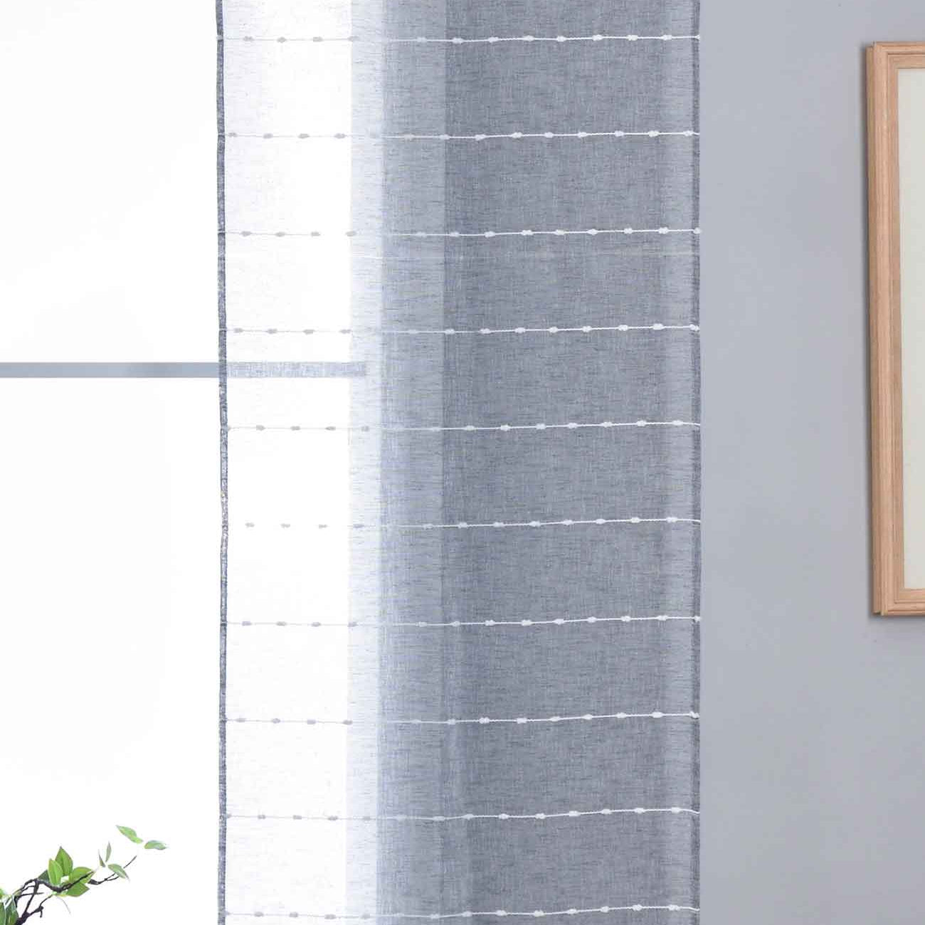 Halbtransparente Schiebegardine mit Paneelwagen »Kassel« Chenille Leinenbindung Streifen 202470P Grau Schiebegardine 202470Pgrau_77cc91aa-4d00-444a-8b5a-d1c2f3ca416f | Gardinenbox.de
