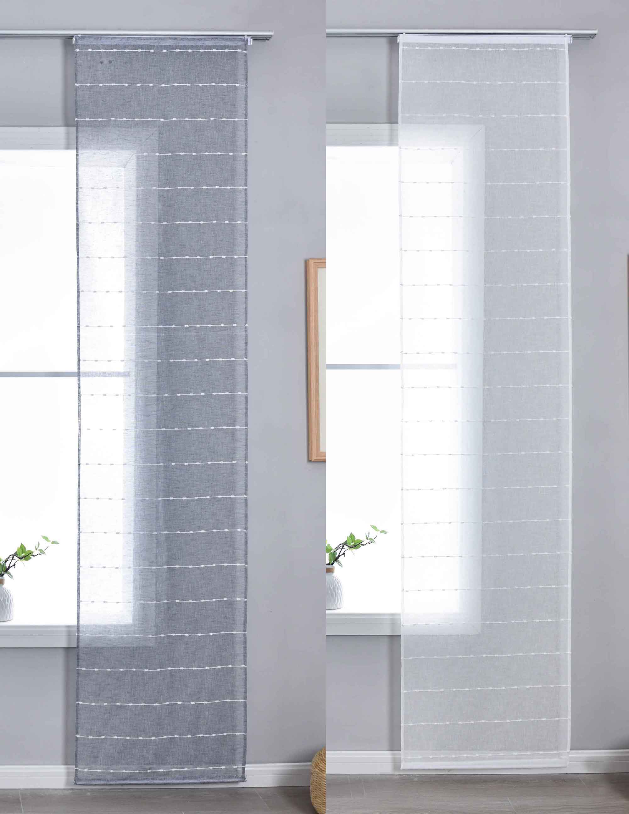 Halbtransparente Schiebegardine mit Paneelwagen »Kassel« Chenille Leinenbindung Streifen 202470P Schiebegardine 202470Pvar_5f53a327-6839-42f7-86bc-069d0b5087a3 | Gardinenbox.de