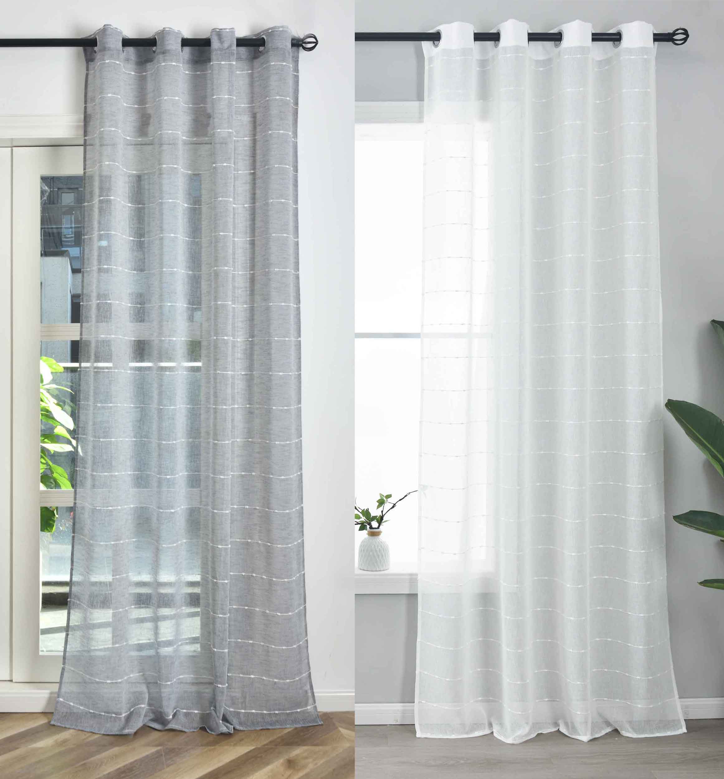 Halbtransparente Gardine mit Ösen »Kassel« Chenille Leinenbindung Streifen Grobfaserig 202470 Gardinenschal 202470var_61bc0cd6-3765-48e5-9381-4ad9099b08a1 | Gardinenbox.de