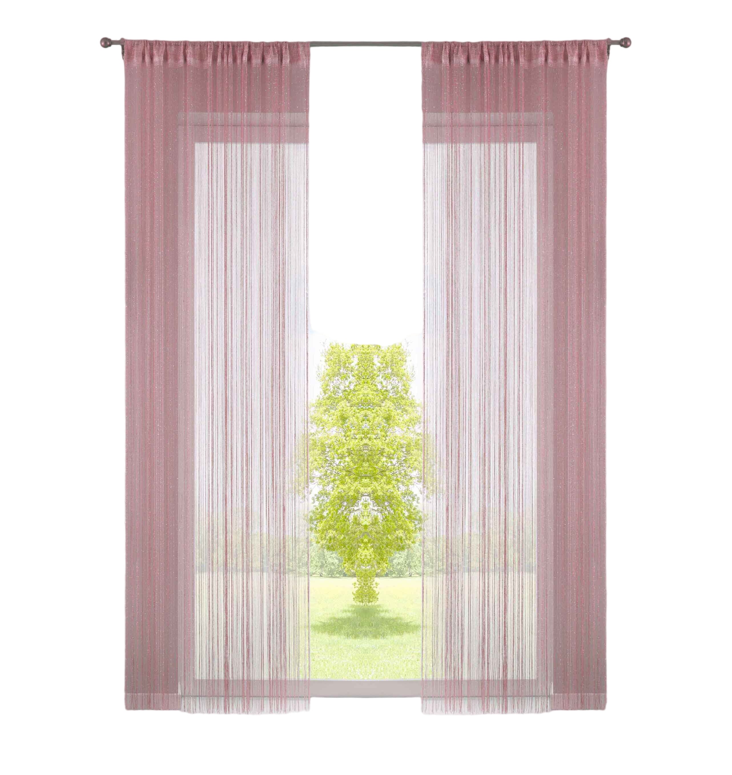 2er Set Fadengardine mit Tunneldurchzug und eingenähtem Kräuselband, geeignet für Gardinenstangen und Gardinenschienen Fadenvorhänge Fadenstores Raumteiler 20303CN2 Fadengardine 20303CN2altrosa-crop | Gardinenbox.de
