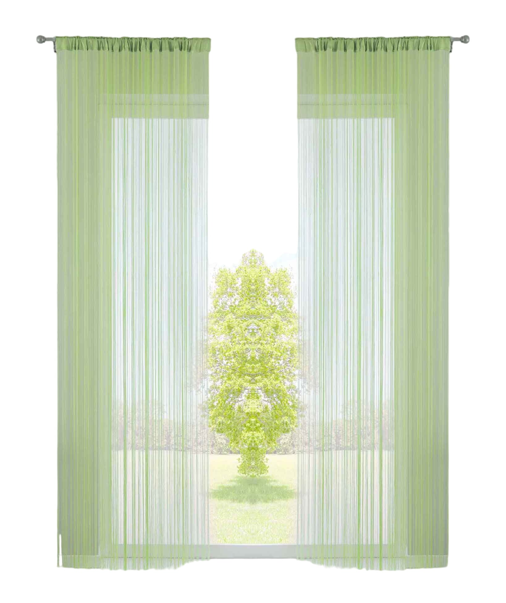 2er Set Fadengardine mit Tunneldurchzug und eingenähtem Kräuselband, geeignet für Gardinenstangen und Gardinenschienen Fadenvorhänge Fadenstores Raumteiler 20303CN2 Fadengardine 20303CN2mint-crop | Gardinenbox.de