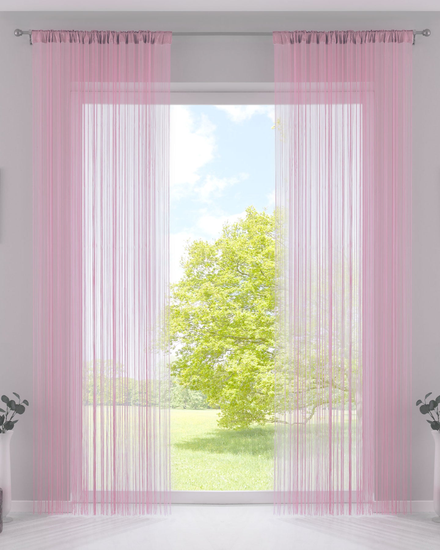 2er Set Fadengardine mit Tunneldurchzug und eingenähtem Kräuselband, geeignet für Gardinenstangen und Gardinenschienen Fadenvorhänge Fadenstores Raumteiler 20303CN2 Rosa HxB 250x140 cm Fadengardine 20303CN2rosa_3438cc06-a2bc-4783-83ff-94d908165d85 | Gardinenbox.de