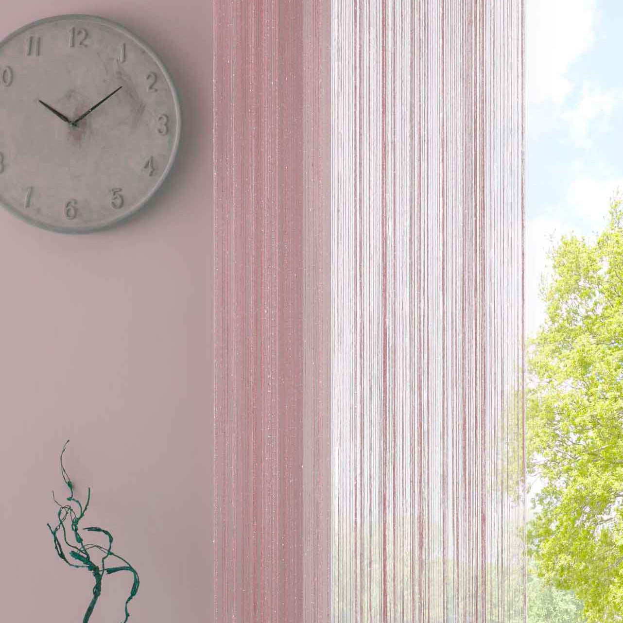 Fadengardine mit Tunneldurchzug und eingenähtem Kräuselband, geeignet für Gardinenstangen und Gardinenschienen Fadenvorhang Fadenstore Raumteiler 20303CN Altrosa HxB 250x140 cm Fadengardine 20303CNaltrosa_1365ef01-130c-4035-aac1-2e87a6b8d2fc | Gardinenbox.de