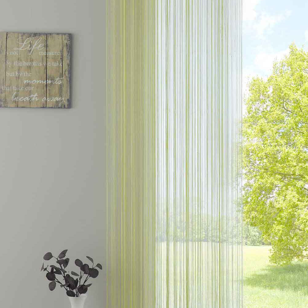 Fadengardine mit Tunneldurchzug und eingenähtem Kräuselband, geeignet für Gardinenstangen und Gardinenschienen Fadenvorhang Fadenstore Raumteiler 20303CN Apfelgrün HxB 250x140 cm Fadengardine 20303CNapfelgruen_896063de-a48b-4ee2-a8dd-a5567f094db6 | Gardinenbox.de