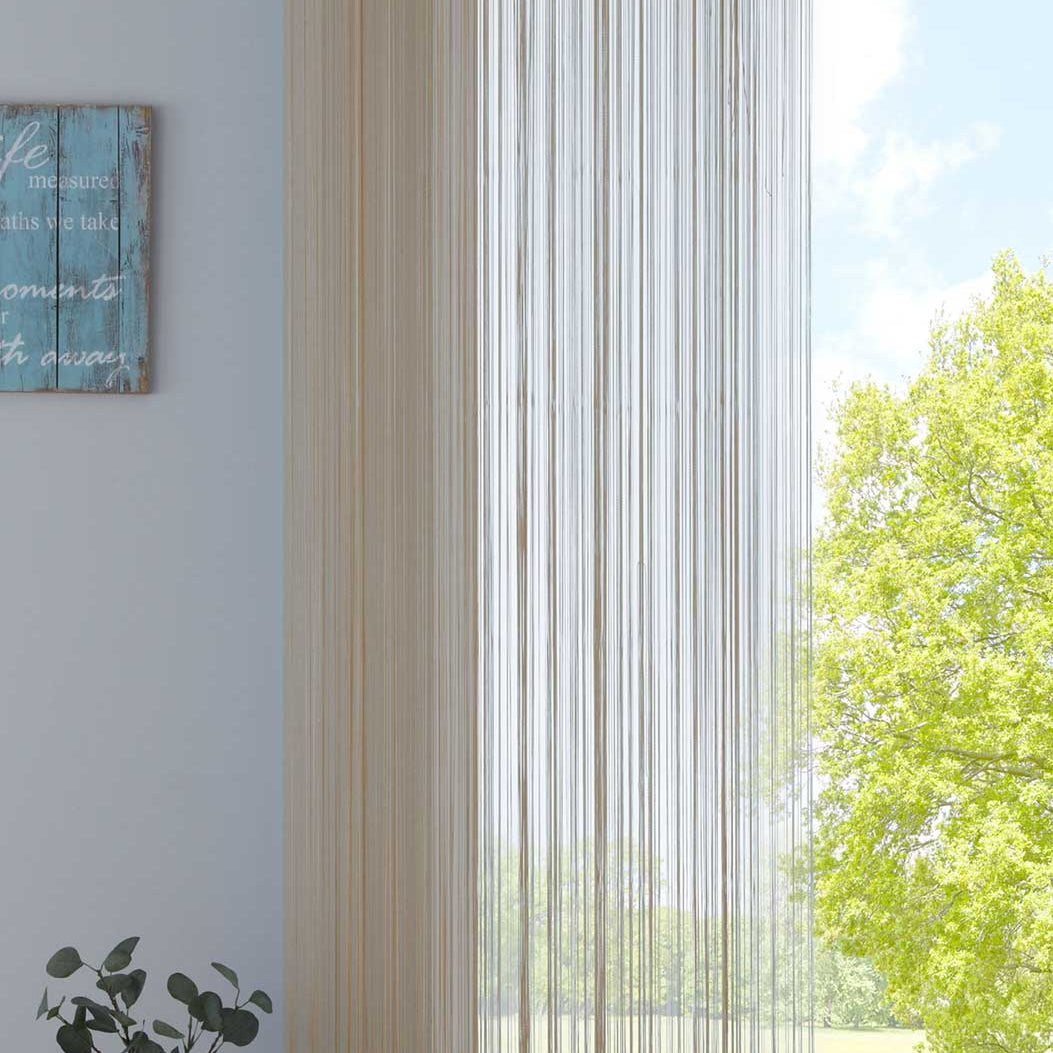 Fadengardine mit Tunneldurchzug und eingenähtem Kräuselband, geeignet für Gardinenstangen und Gardinenschienen Fadenvorhang Fadenstore Raumteiler 20303CN Beige HxB 270x90 cm Fadengardine 20303CNbeige_a3407bd0-1ca7-4669-9b64-1026d77d3f60 | Gardinenbox.de