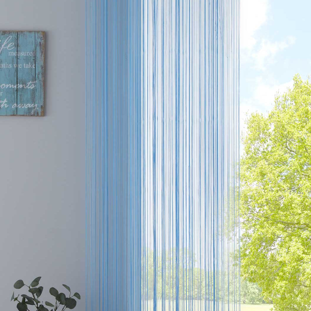 Fadengardine mit Tunneldurchzug und eingenähtem Kräuselband, geeignet für Gardinenstangen und Gardinenschienen Fadenvorhang Fadenstore Raumteiler 20303CN Blau HxB 270x90 cm Fadengardine 20303CNblau_2ce60d8b-bbe7-4389-8e7d-fd67ff2f4fc1 | Gardinenbox.de