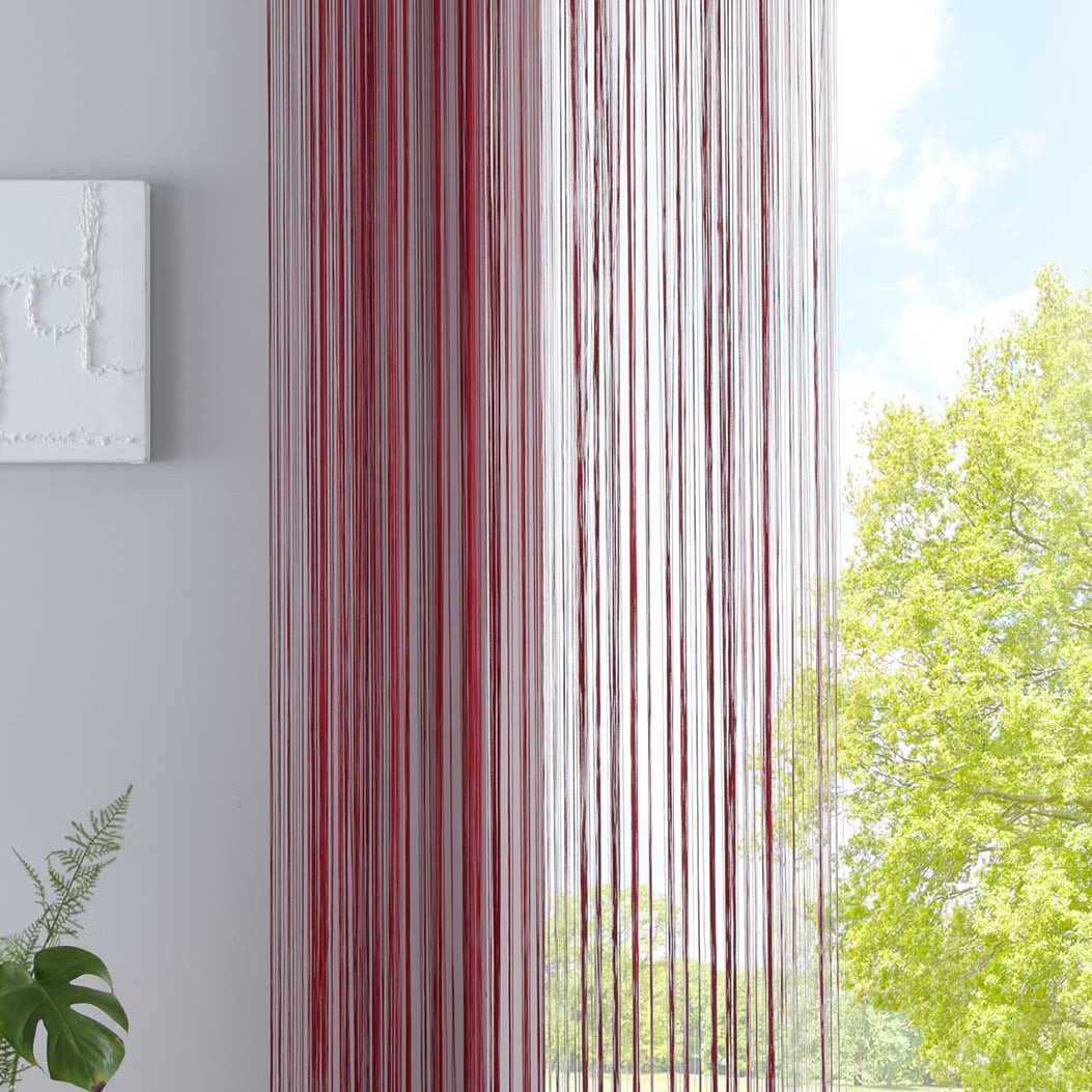 Fadengardine mit Tunneldurchzug und eingenähtem Kräuselband, geeignet für Gardinenstangen und Gardinenschienen Fadenvorhang Fadenstore Raumteiler 20303CN Bordeaux HxB 270x90 cm Fadengardine 20303CNbordeaux_5a27a079-2c15-456b-b9d9-b555acd9c150 | Gardinenbox.de
