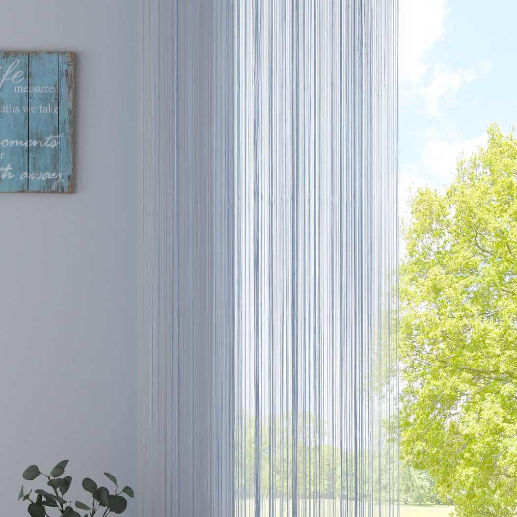 Fadengardine mit Tunneldurchzug und eingenähtem Kräuselband, geeignet für Gardinenstangen und Gardinenschienen Fadenvorhang Fadenstore Raumteiler 20303CN Grau HxB 270x90 cm Fadengardine 20303CNgrau_c8b3963a-9307-4b25-9acf-c5be83378127 | Gardinenbox.de