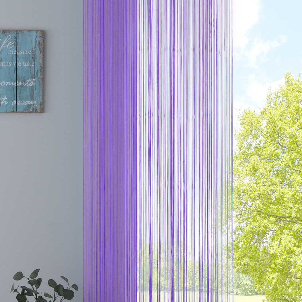 Fadengardine mit Tunneldurchzug und eingenähtem Kräuselband, geeignet für Gardinenstangen und Gardinenschienen Fadenvorhang Fadenstore Raumteiler 20303CN Lila HxB 270x90 cm Fadengardine 20303CNlila_f1e87200-cb81-4513-9f85-164cfe6835bc | Gardinenbox.de