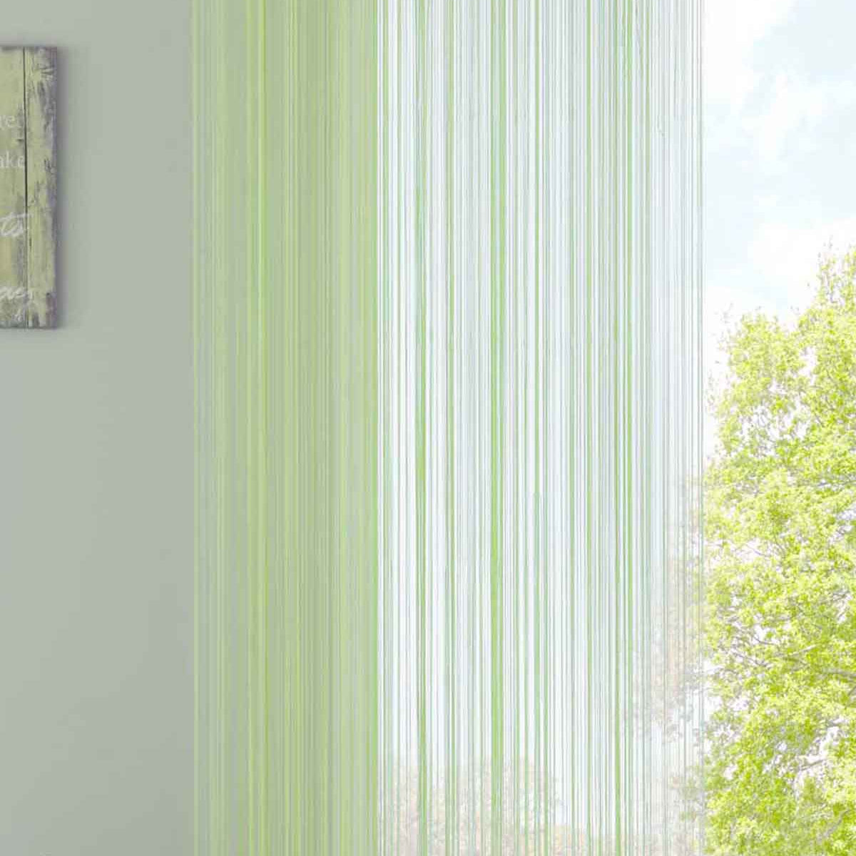 Fadengardine mit Tunneldurchzug und eingenähtem Kräuselband, geeignet für Gardinenstangen und Gardinenschienen Fadenvorhang Fadenstore Raumteiler 20303CN Mint HxB 250x140 cm Fadengardine 20303CNmint_d6689b5a-c18f-431d-ae01-6c38b9b2a1d4 | Gardinenbox.de