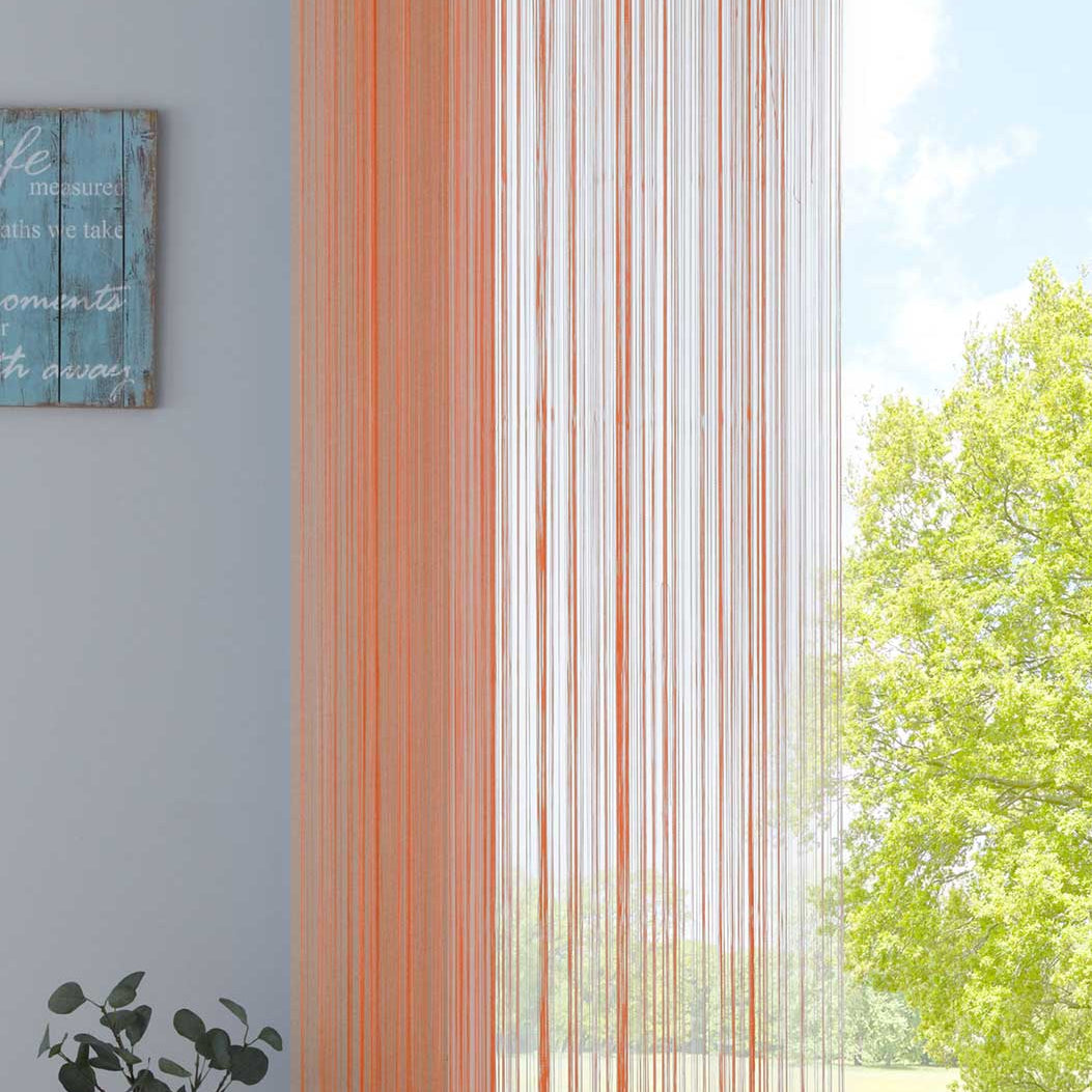 Fadengardine mit Tunneldurchzug und eingenähtem Kräuselband, geeignet für Gardinenstangen und Gardinenschienen Fadenvorhang Fadenstore Raumteiler 20303CN Orange HxB 270x90 cm Fadengardine 20303CNorange_432e8275-c6ac-4500-b9a9-efef7680e164 | Gardinenbox.de