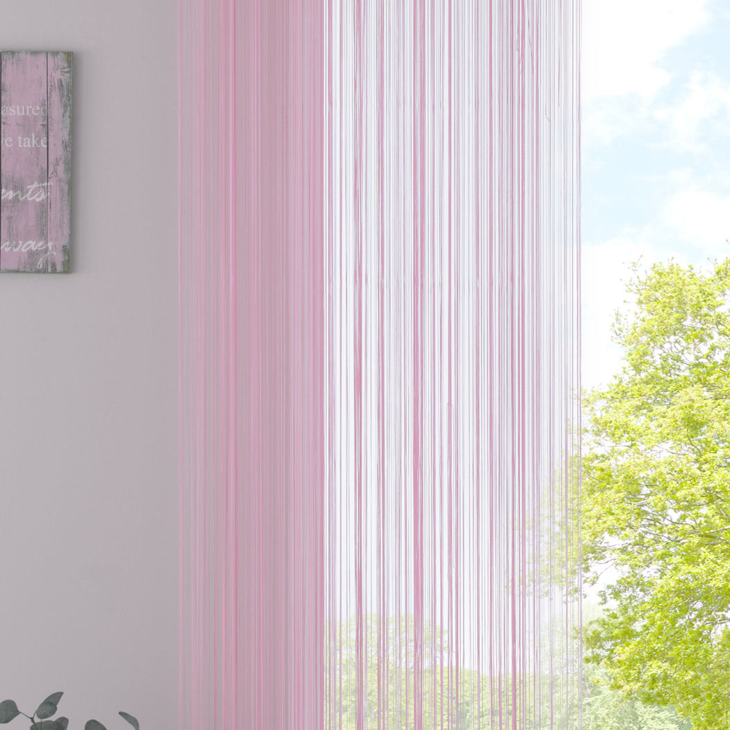 Fadengardine mit Tunneldurchzug und eingenähtem Kräuselband, geeignet für Gardinenstangen und Gardinenschienen Fadenvorhang Fadenstore Raumteiler 20303CN Rosa HxB 250x140 cm Fadengardine 20303CNrosa_427e664d-d905-4a9d-9d82-67db366459f7 | Gardinenbox.de