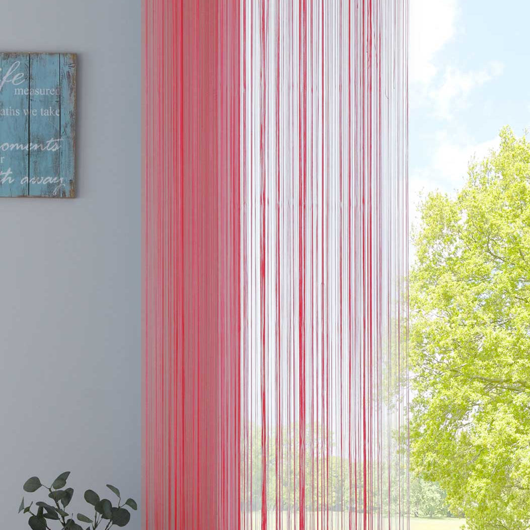 Fadengardine mit Tunneldurchzug und eingenähtem Kräuselband, geeignet für Gardinenstangen und Gardinenschienen Fadenvorhang Fadenstore Raumteiler 20303CN Rot HxB 270x90 cm Fadengardine 20303CNrot_05250728-e7f7-45cc-b6c1-42006479e51b | Gardinenbox.de