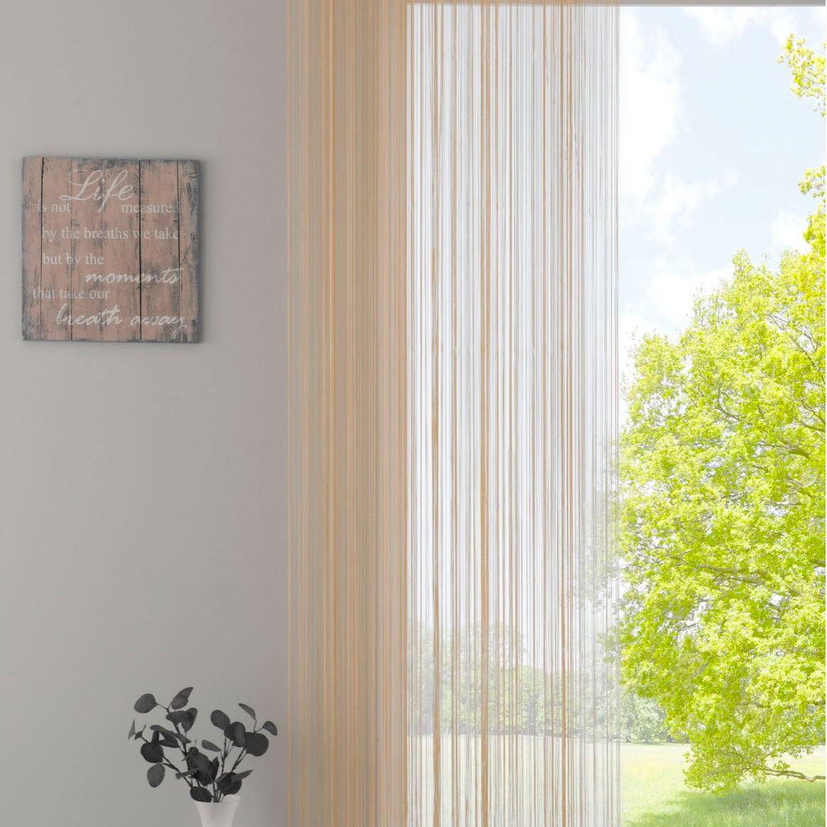 Fadengardine mit Tunneldurchzug und eingenähtem Kräuselband, geeignet für Gardinenstangen und Gardinenschienen Fadenvorhang Fadenstore Raumteiler 20303CN Sand HxB 250x140 cm Fadengardine 20303CNsand_899344a3-43d2-444f-8cda-fdde4c40255a | Gardinenbox.de