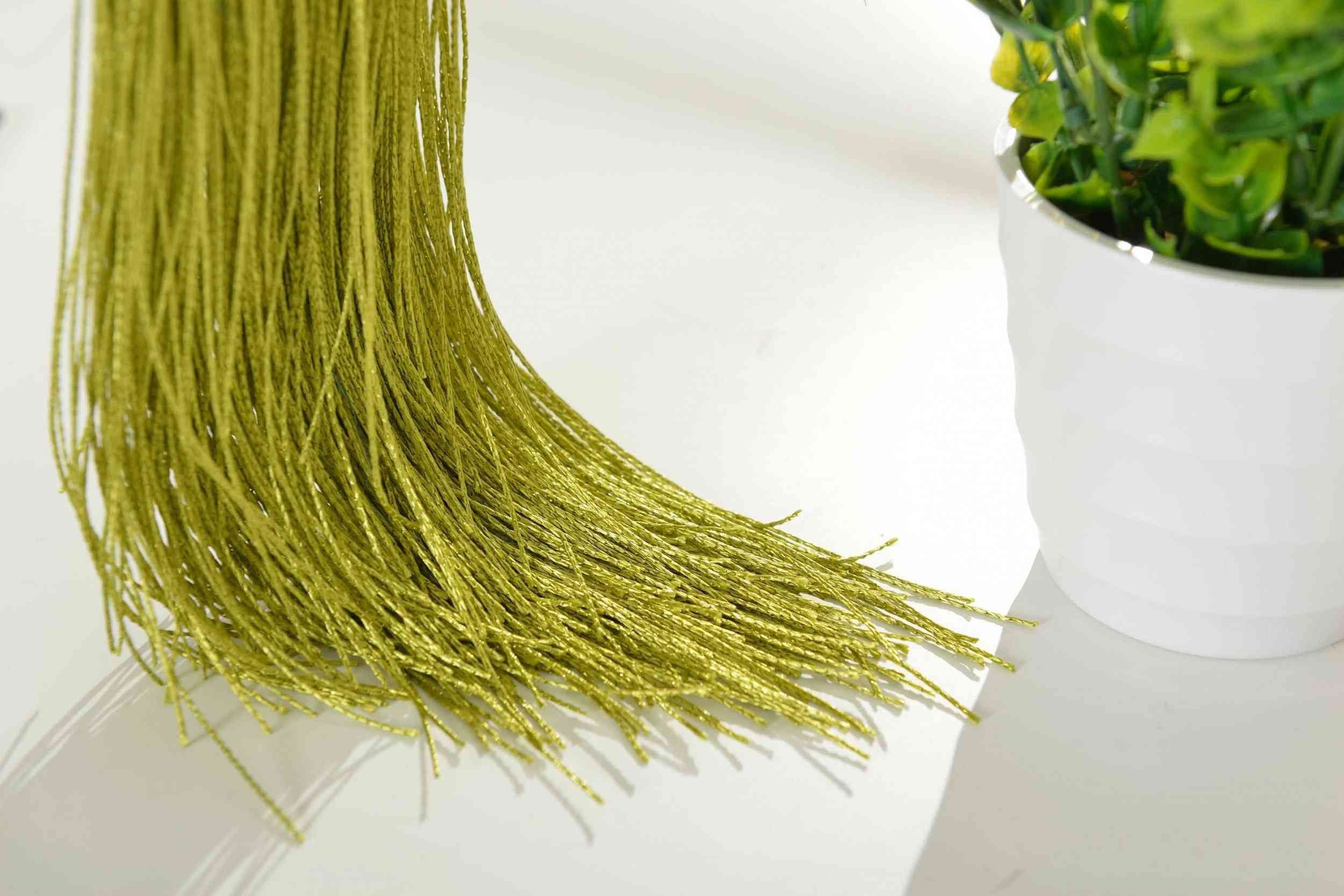 Fadengardine mit Tunneldurchzug und eingenähtem Kräuselband, geeignet für Gardinenstangen und Gardinenschienen Fadenvorhang Fadenstore Raumteiler 20303CN Fadengardine 20303_apfelgruen_07 | Gardinenbox.de