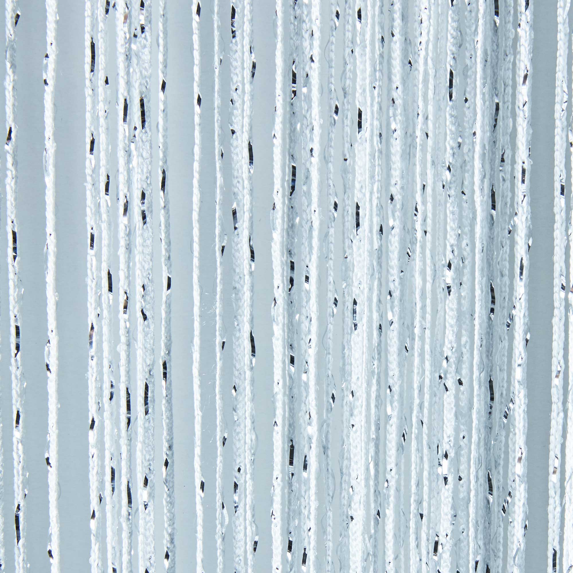 2er Set Fadengardine mit Tunneldurchzug und eingenähtem Kräuselband, geeignet für Gardinenstangen und Gardinenschienen Fadenvorhänge Fadenstores Raumteiler 20303CN2 Fadengardine 20303_weiss_lurex-Lupe_1_129b6541-68a1-48fe-b156-fe74b8e8ee10 | Gardinenbox.de