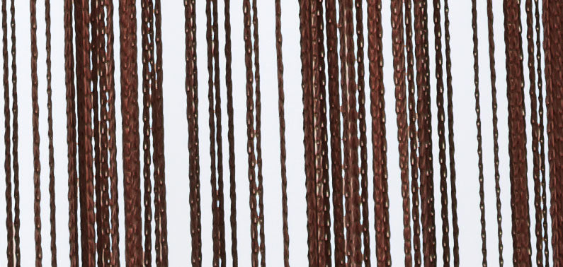 2er Set Fadengardine mit Tunneldurchzug und eingenähtem Kräuselband, geeignet für Gardinenstangen und Gardinenschienen Fadenvorhänge Fadenstores Raumteiler 20303CN2 Fadengardine 20303detail_braun_2b8ba3aa-4321-4f3f-95b9-2021255c37f7 | Gardinenbox.de