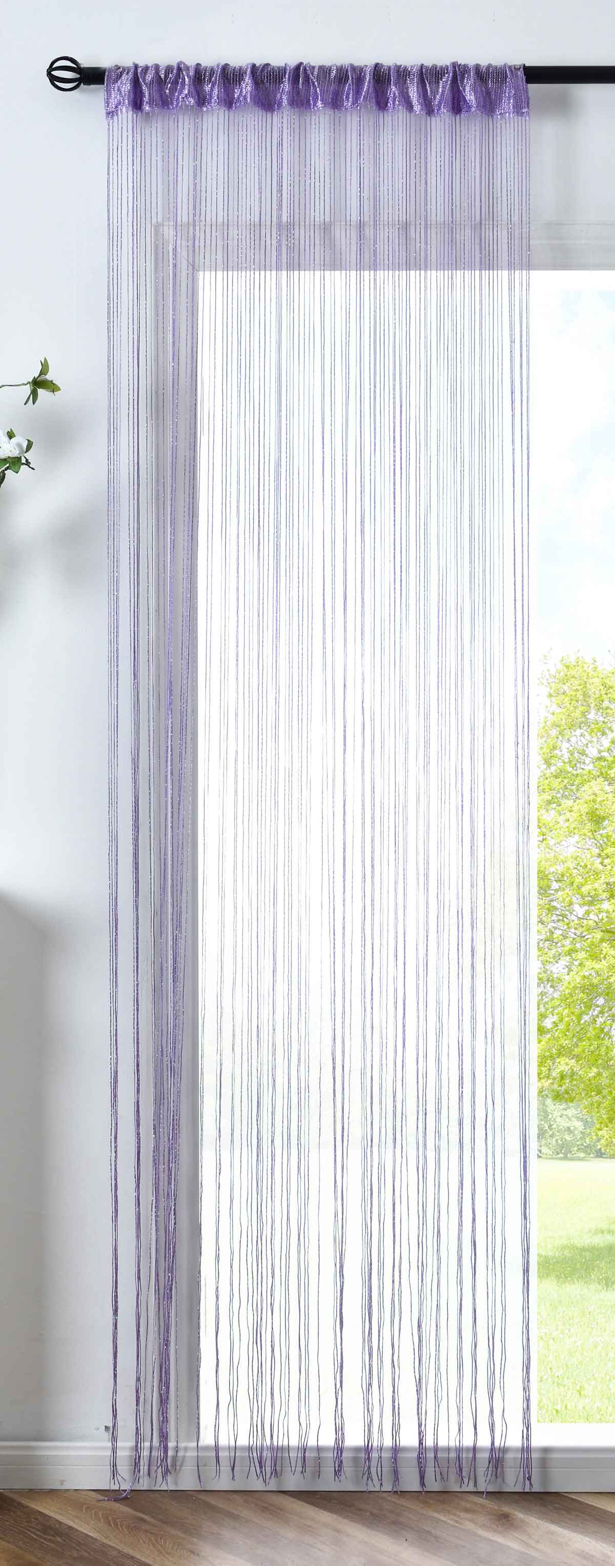Fadengardine »Shanghai« mit Tunneldurchzug Schimmernd Vielseitig Modern Praktisch 20305N Flieder Lurex Fadengardine 20305Nflieder_lurex | Gardinenbox.de