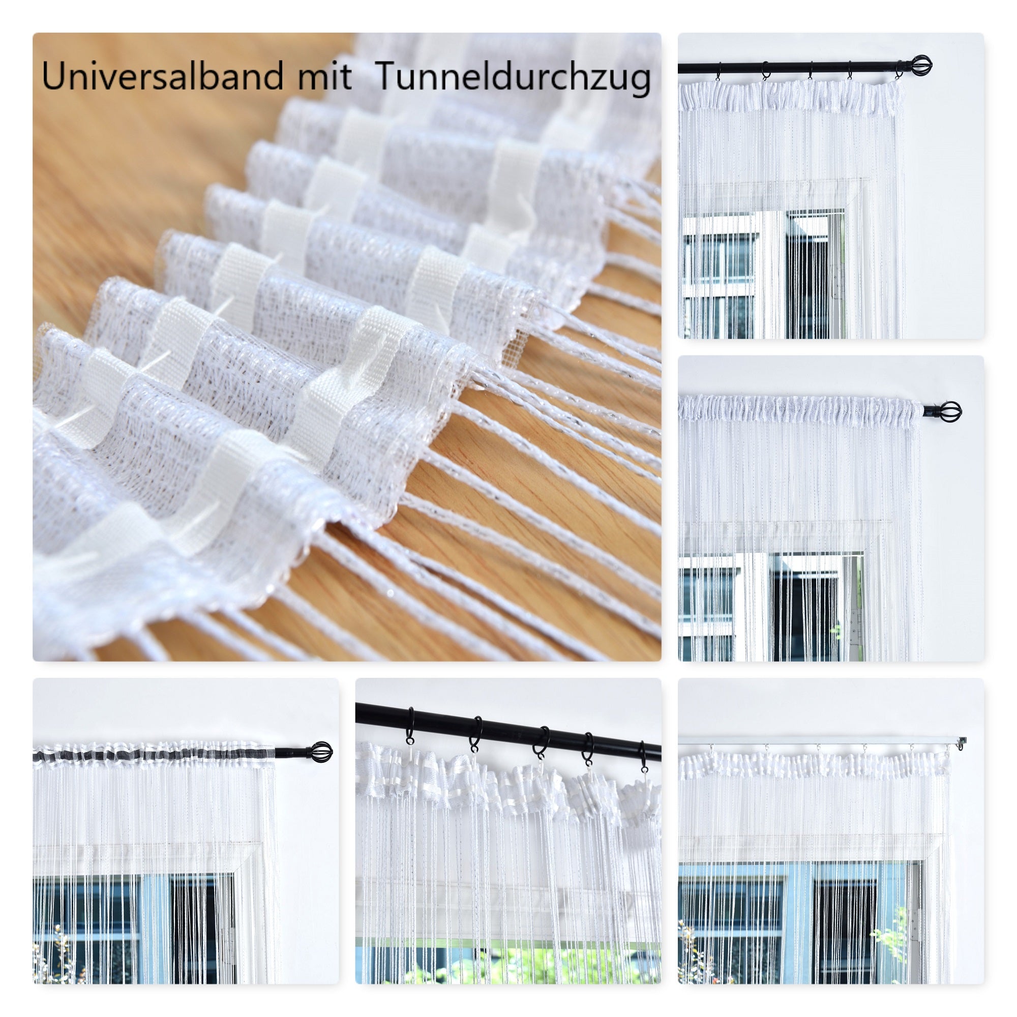 all-groups Fadengardine »Shanghai« Gardinenband Tunneldurchzug Schimmernd Vielseitig Modern Praktisch 20306 Fadengardine 20306Universalband-2000px | Gardinenbox.de