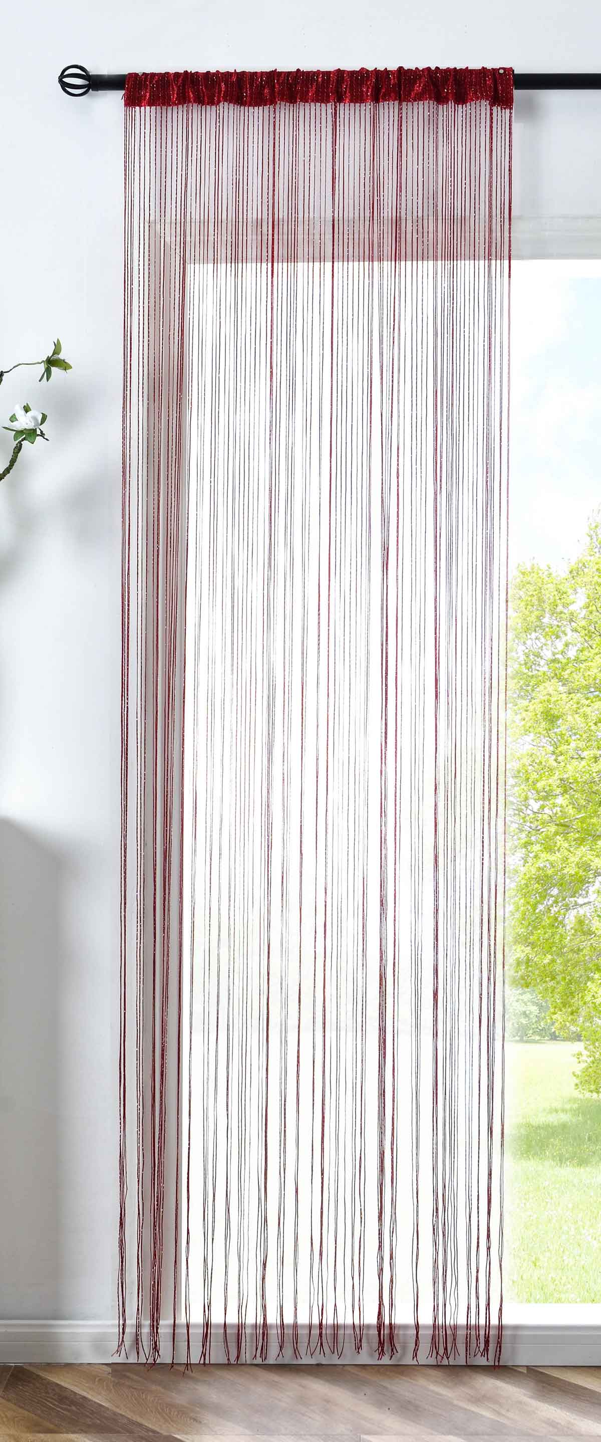 Fadengardine »Shanghai« Gardinenband Tunneldurchzug Schimmernd Vielseitig Modern Praktisch 20306 Bordeaux Lurex HxB 250x145 cm Fadengardine 20306bordeaux_lurex_07cdaa81-4897-4c9b-be78-abd82a8ae0dd | Gardinenbox.de