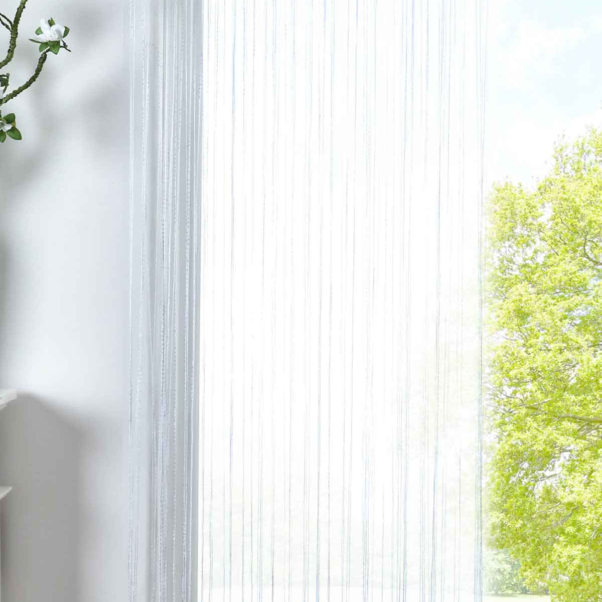 Fadengardine »Shanghai« Gardinenband Tunneldurchzug Schimmernd Vielseitig Modern Praktisch 20306 Weiß Lurex HxB 250x145 cm Fadengardine 20306weiss_lurex_f436a899-08e4-4e1e-98ae-87140f5585fe | Gardinenbox.de