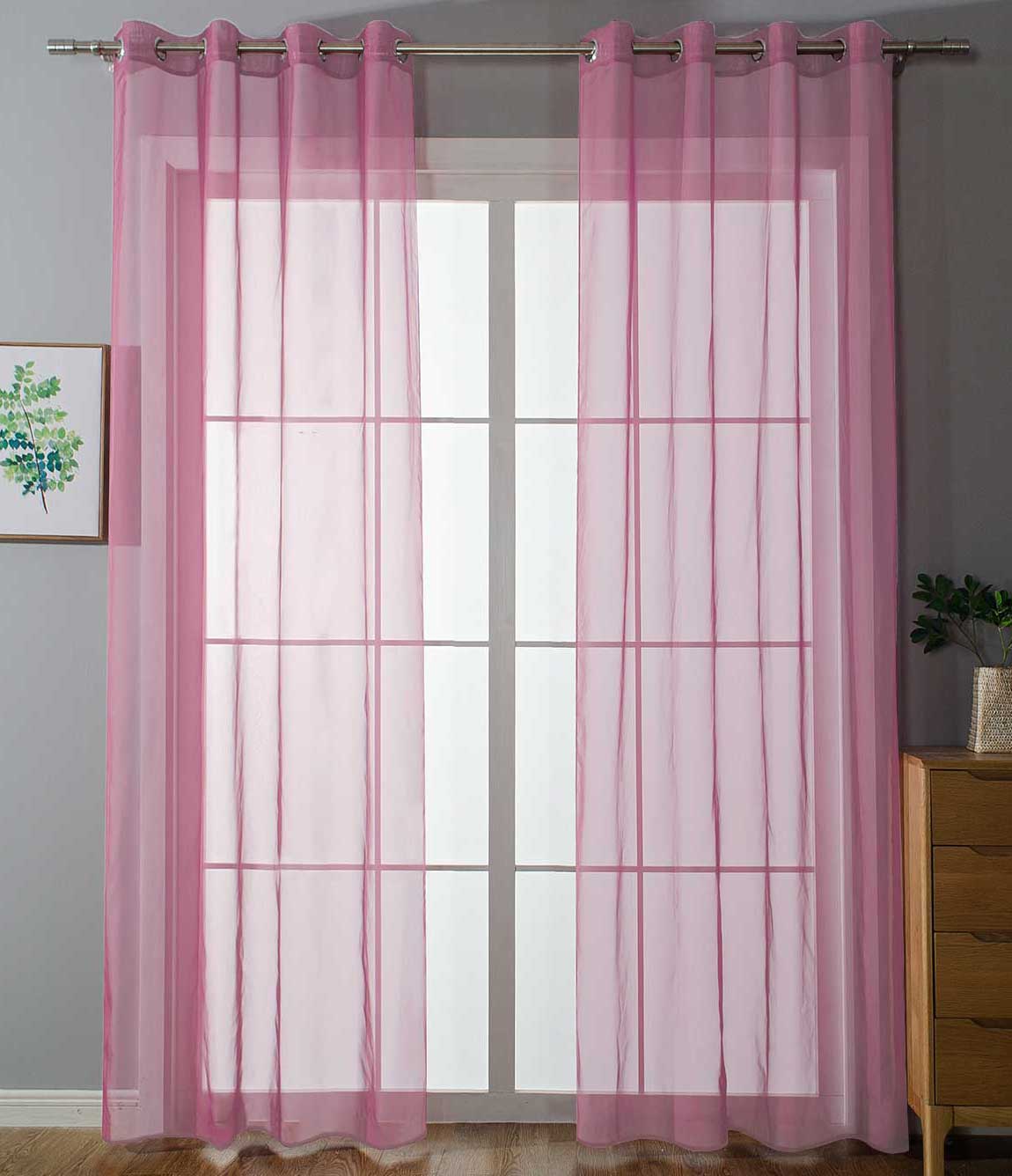 2er Set Ösenvorhänge Transparent »Uni« Gardine Stores Vorhang Ösen Bleibandabschluß Wohnzimmer 20332-cn2 Rosa HxB 175x140 cm Gardinen Set 20332-cn2rosa_80c48a15-ebce-4b36-bbeb-0bc071dcc5d3 | Gardinenbox.de