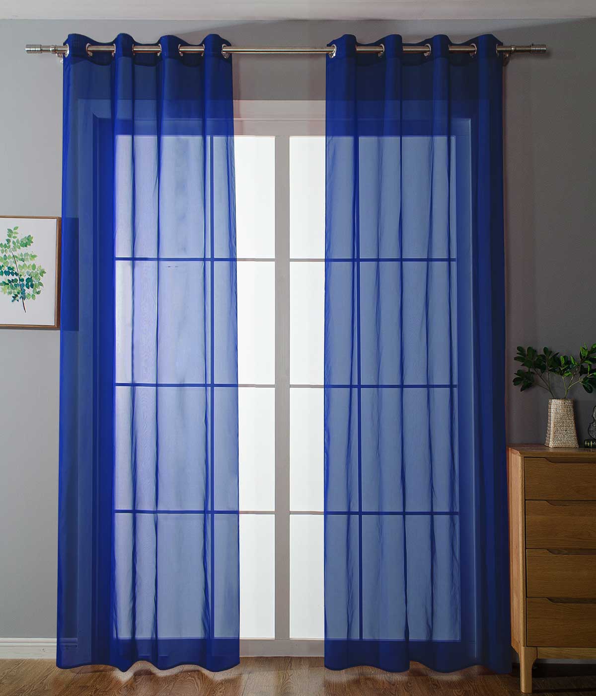 2er Set Ösenvorhänge Transparent »Uni« Gardine Stores Vorhang Ösen Bleibandabschluß Wohnzimmer 20332-cn2 Royalblau HxB 175x140 cm Gardinen Set 20332-cn2royalblau_cf755ebc-1864-4af8-8d00-40ed79a26200 | Gardinenbox.de