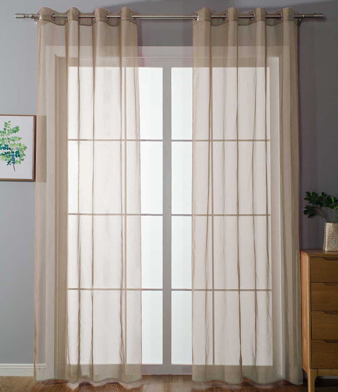 2er Set Ösenvorhänge Transparent »Uni« Gardine Stores Vorhang Ösen Bleibandabschluß Wohnzimmer 20332-cn2 Sand HxB 175x140 cm Gardinen Set 20332-cn2sand_0c707b1f-0fa6-4067-a05f-ef7efa92a6e0 | Gardinenbox.de