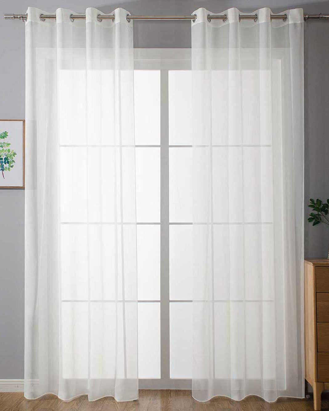 2er Set Ösenvorhänge Transparent »Uni« Gardine Stores Vorhang Ösen Bleibandabschluß Wohnzimmer 20332-cn2 Gardinen Set 20332-cn2var | Gardinenbox.de