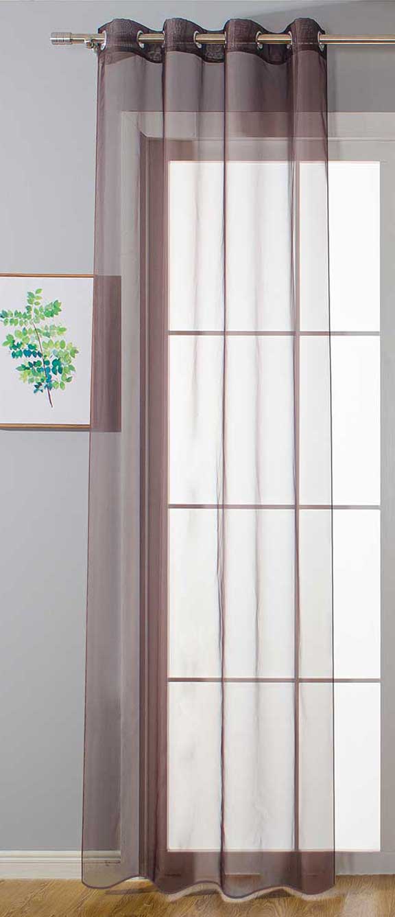 Ösenvorhang Transparent »Uni« Gardine Stores Vorhang Ösen Bleibandabschluß Wohnzimmer 20332-cn Braun HxB 175x140 cm Gardinenschal 20332-cnbraun_c43b781b-2db3-496f-825f-cff991f810e5 | Gardinenbox.de