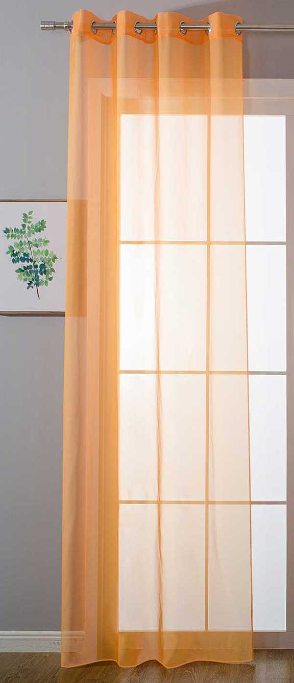 Ösenvorhang Transparent »Uni« Gardine Stores Vorhang Ösen Bleibandabschluß Wohnzimmer 20332-cn Orange HxB 225x140 cm Gardinenschal 20332-cnorange_8b283398-2feb-455f-a6ec-0b452e21a8db | Gardinenbox.de