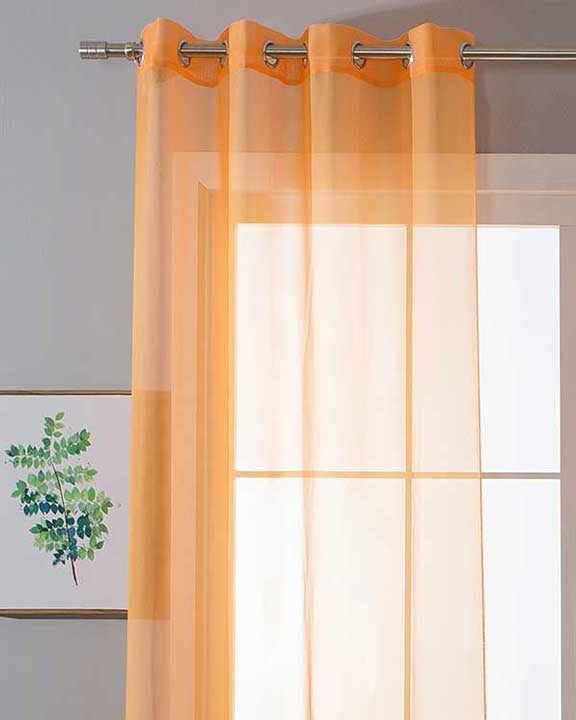 Ösenvorhang Transparent »Uni« Gardine Stores Vorhang Ösen Bleibandabschluß Wohnzimmer 20332-cn Orange HxB 245x140 cm Gardinenschal 20332-cnorange_b735a431-a1e7-470a-8868-5477b634fa24 | Gardinenbox.de