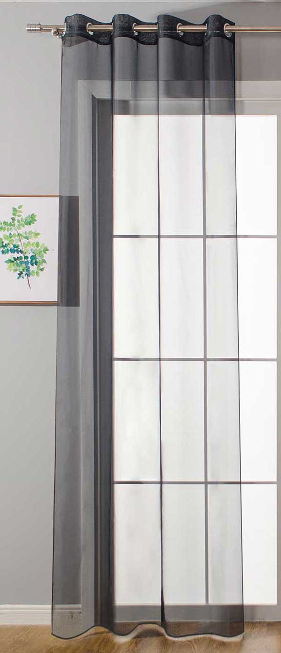 Ösenvorhang Transparent »Uni« Gardine Stores Vorhang Ösen Bleibandabschluß Wohnzimmer 20332-cn Schwarz HxB 175x140 cm Gardinenschal 20332-cnschwarz_4ccf1e93-e970-4ac5-a82b-65a55260abd6 | Gardinenbox.de